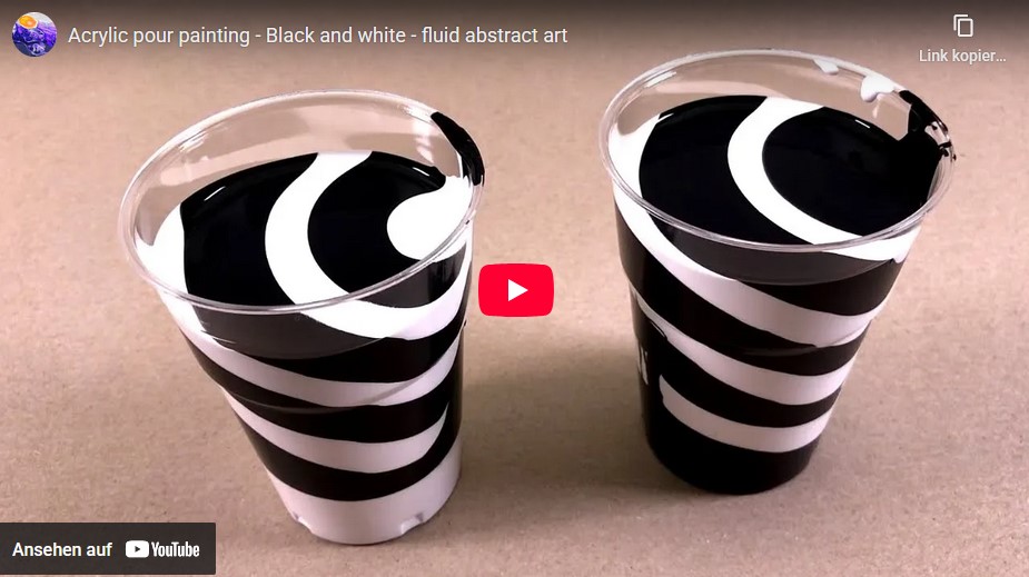 Einfache pouring Technik mit zwei Farben - Ansehen auf YouTube